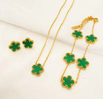 Five-Leaf Flower Pendant Jewelry Set