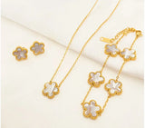 Five-Leaf Flower Pendant Jewelry Set