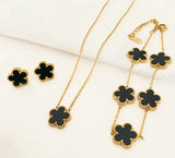 Five-Leaf Flower Pendant Jewelry Set